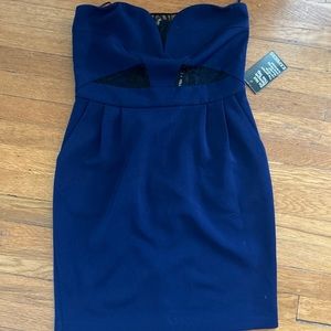 Navy and black strapless dress size 4